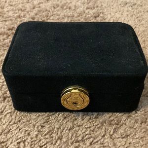 Blue velvet travel jewelry box